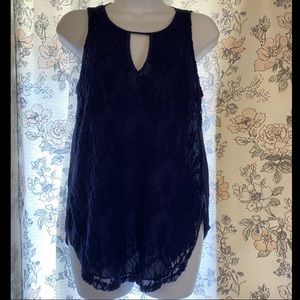 Navy blue boutique blouse